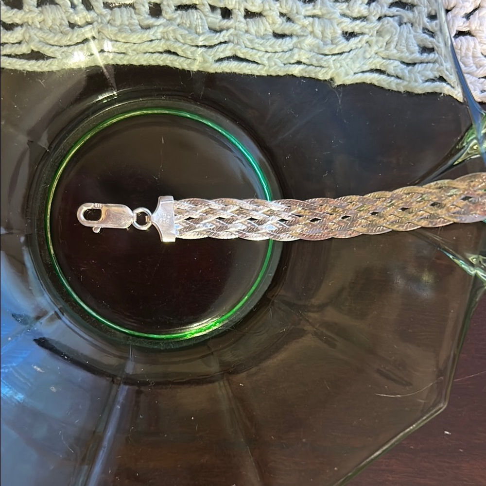 Sterling silver braided serpentine bracelet - Picture 2 of 3